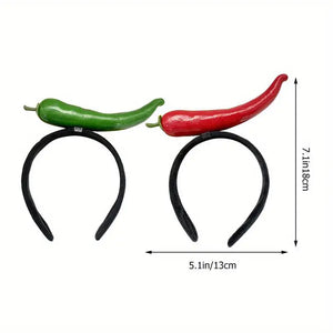 Red or Green Hot Pepper Headbands