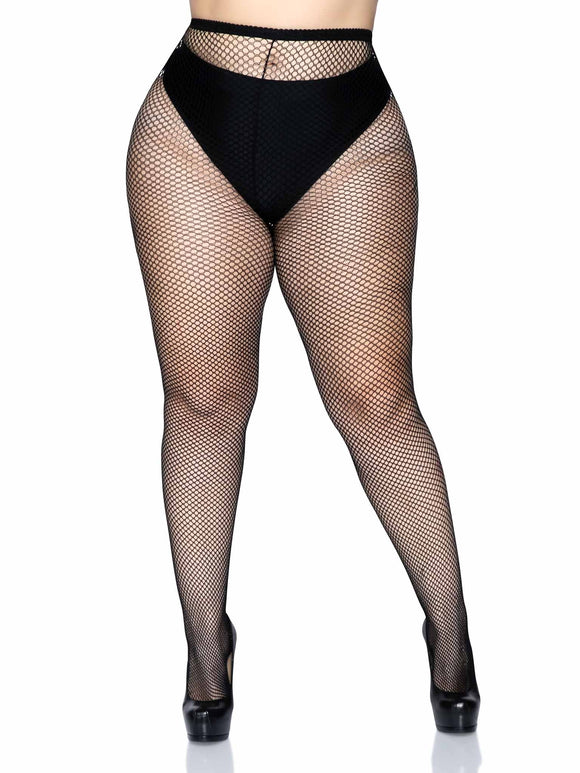 Nylon Fishnet Tights - Plus Size - Various Colours