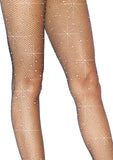 Fishnet Crystalized Tights with Multi Sized Iridescent Rhinestones