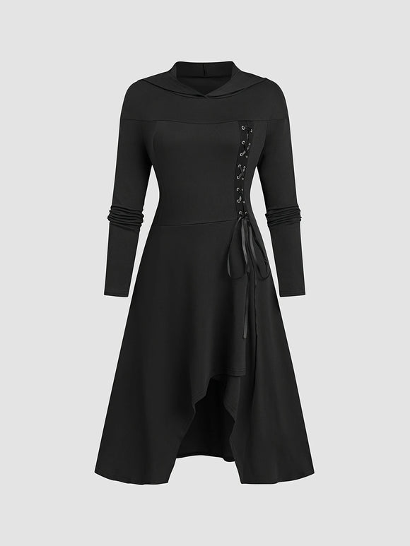 Vintage-Inspired Medieval Hooded Dress