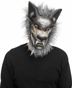 Grey Realistic Werewolf Mask