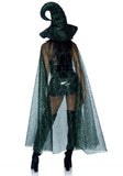 2 Pc. Glitter Moon Cape & Witch Hat