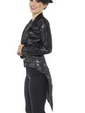 Sequin Tailcoat Jacket - Black