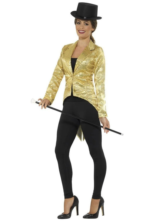 Sequin Tailcoat Jacket - Gold