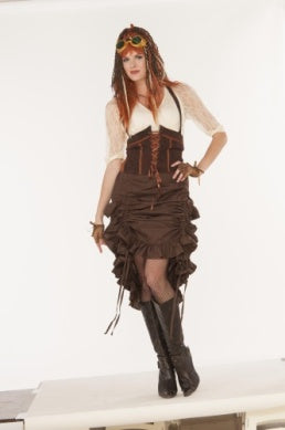 Steampunk Saloon Girl Skirt - Brown