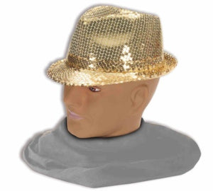 Gold Sequin Fedora Hat