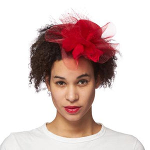 Red Burst Trim Fascinator