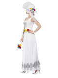 Day of the Dead Skeleton Bride Costume, White - Size Small