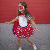 Superhero Tutu, Cape & Mask Set - Size4-6