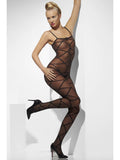 Sheer Body Stocking, Black , Crotchless